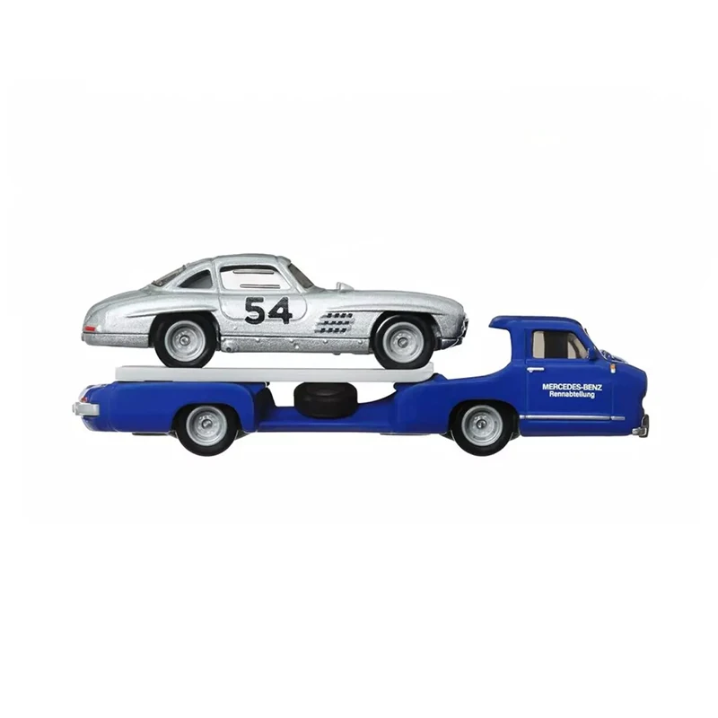 Hot Wheels Car Culture Team Transport Mercedes-Benz 300 SL & Mercedes Benz Blaues Wunder Truck 1/64 Diecast Model Cars Toy FLF56