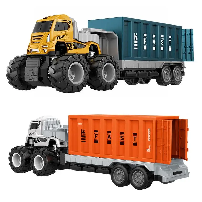 

Diecast Alloy Truck Toy Car Model Removable Engineering Transport Container Lorry Vehicle With Light Pull Back Toy For Boys