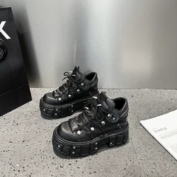 Punk Small Leather Women's Metal Gothic Dark Muffin Lolita Rivet Niche Y2g Hot Girl Platform Shoes
