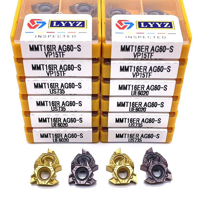 

MMT16ER AG60 S MMT16IR AG60-S Инструмент для прессованной резьбы, твердосплавный инструмент, токарные инструменты по металлу 16 ER AG60 UE6020, режущий инструмент