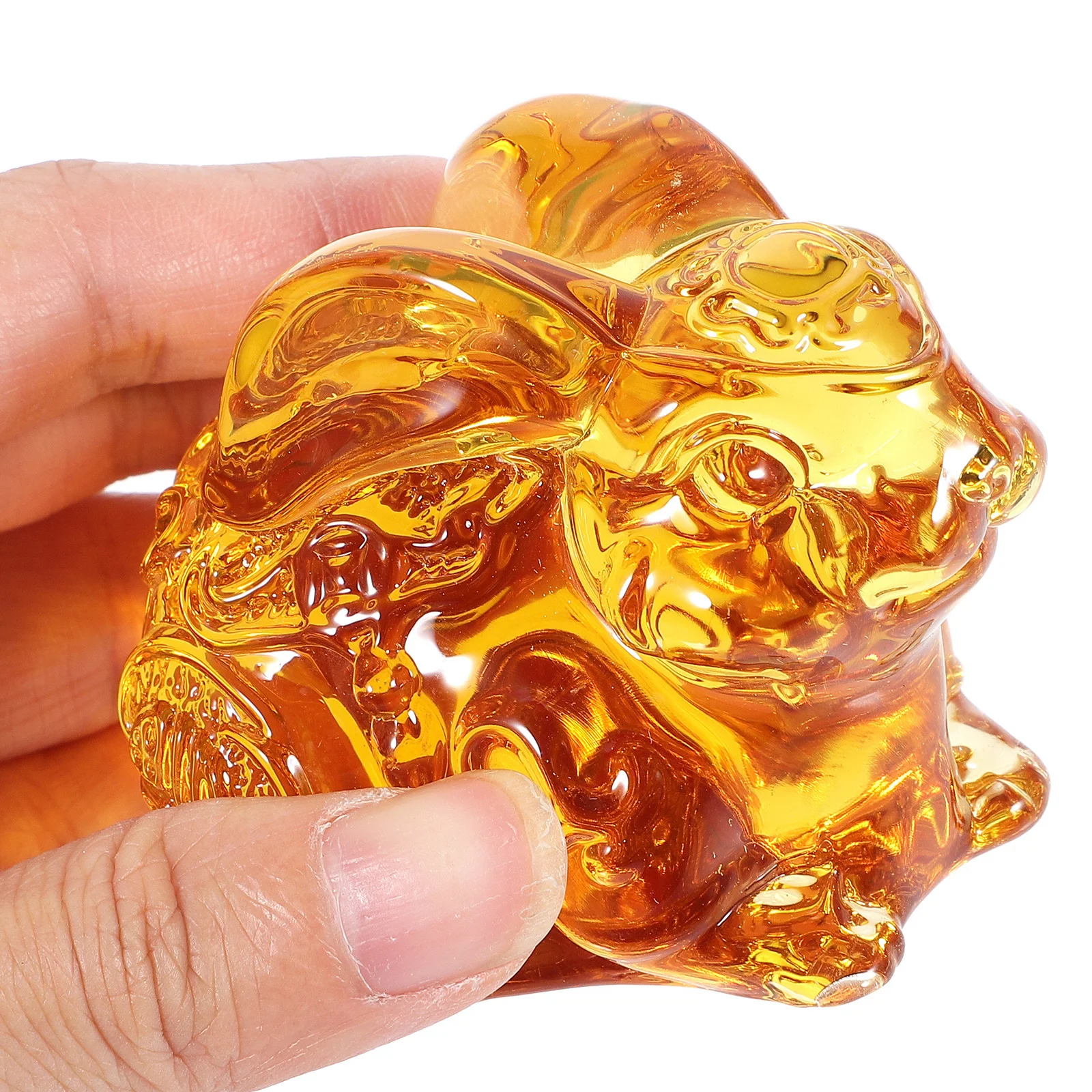 

Compact Sculpture Non Deformable Realistic Animal Figure Rabbit Figurine Crystal Bunnies