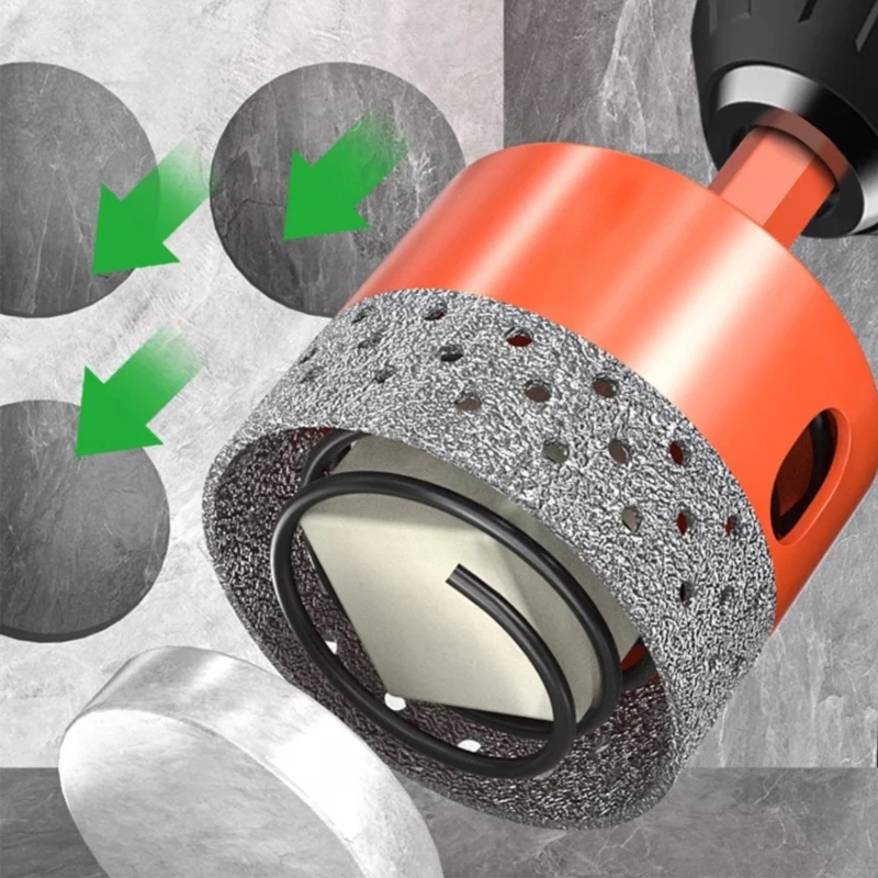 A2UD Brazed Diamonds Core Drilling Bit Hole Saw Ceramic Tile Granites Marble Hole Opener Tool 20-65mm Dry Drill Bit