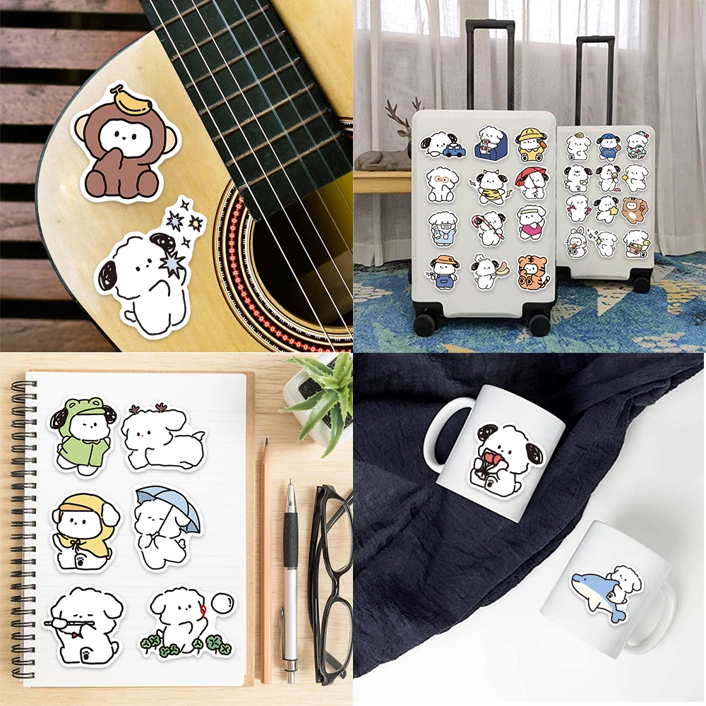 50PCS Kawaii yowoyowoo Sticker Puppy Dog Cute Cartoon Stickers Decals Phone Laptop Guitar Car Bottle Luggage Children Gift