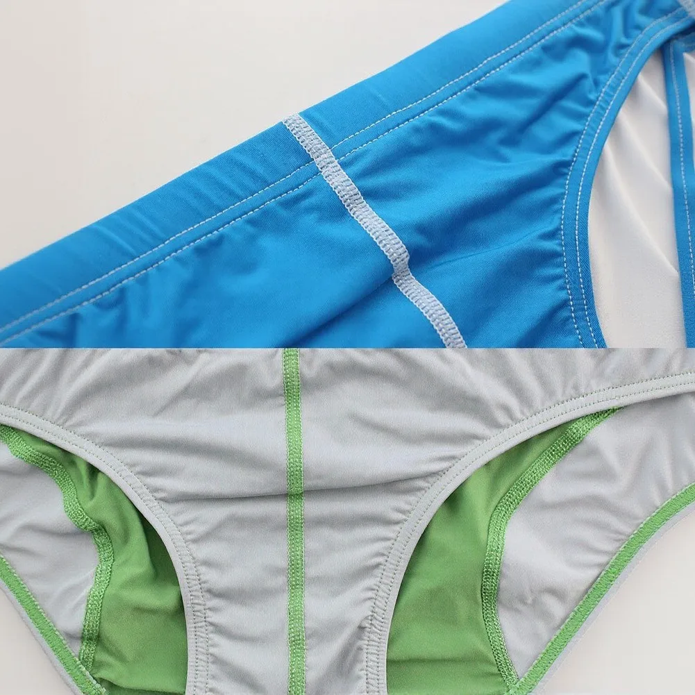 Men's Low Waist Briefs Underwear Bulge Pouch Fashion Contrast Color Underpants Comfortable Sports Panties Lingerie