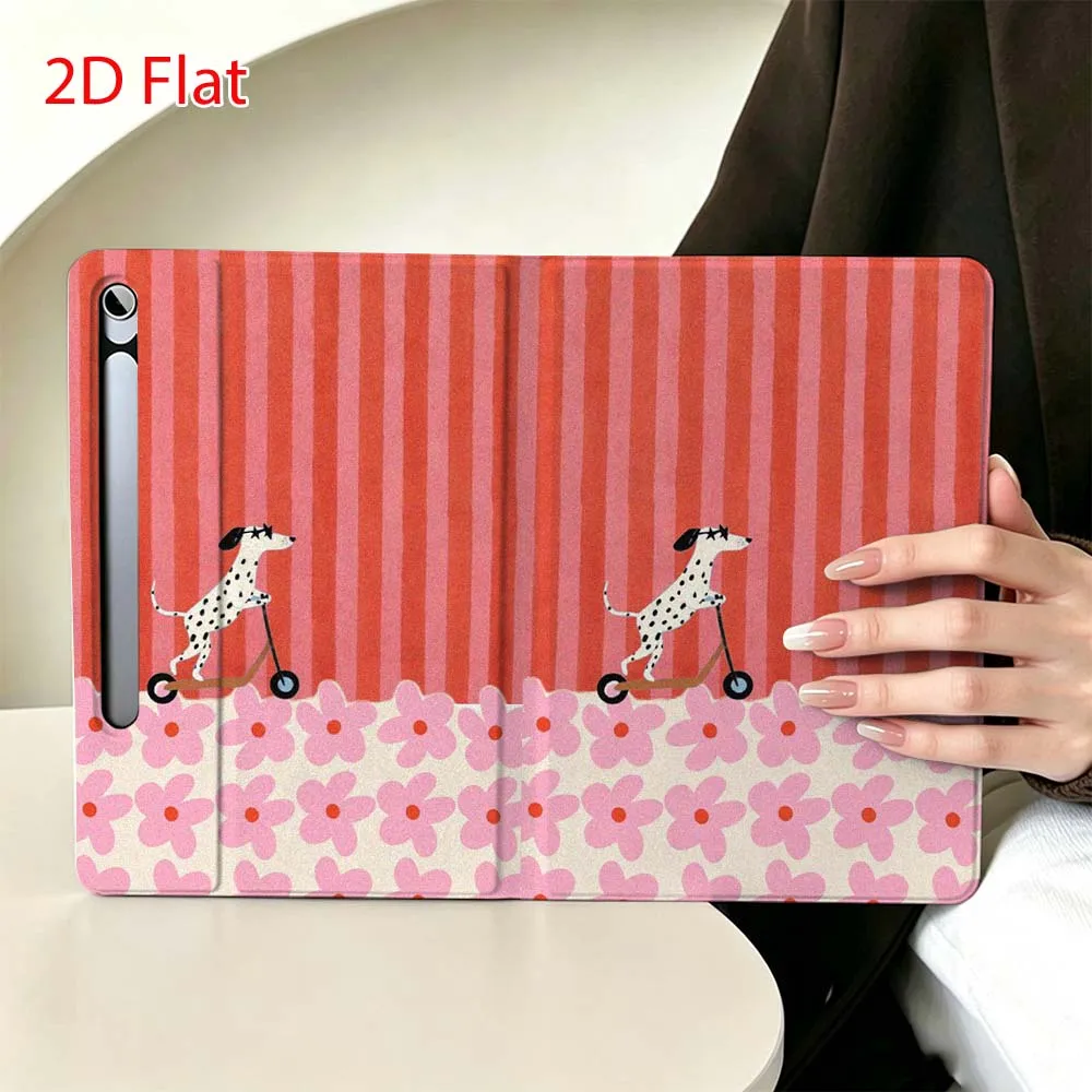 Dog stripe pattern For Samsung Galaxy Tab S11 S10 S9 S8 S7 S6 A9 A8 A11 Lite FE Plus Pen Tray Tablet Case Soft