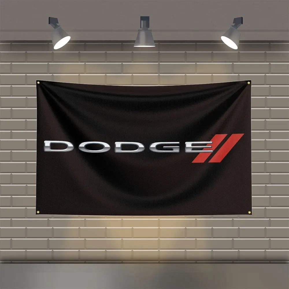 3x5 Ft Dodges Racing Flag Polyester Printed Flags for Room Garage Decor