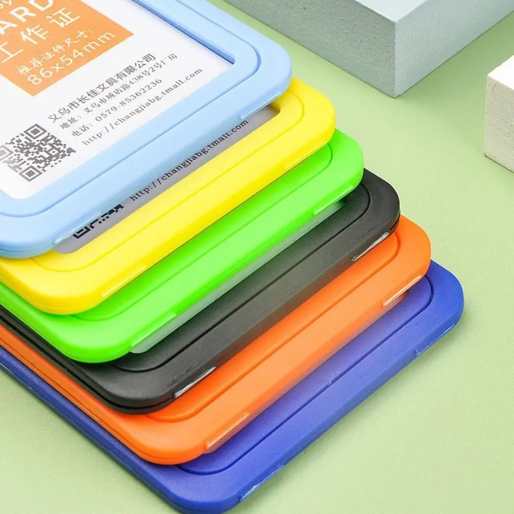 Plastic Retractable Card cover Solid Multicolor Business Credit Card Holders ID Card Holder Name Card Badge Bus Card Cover Case