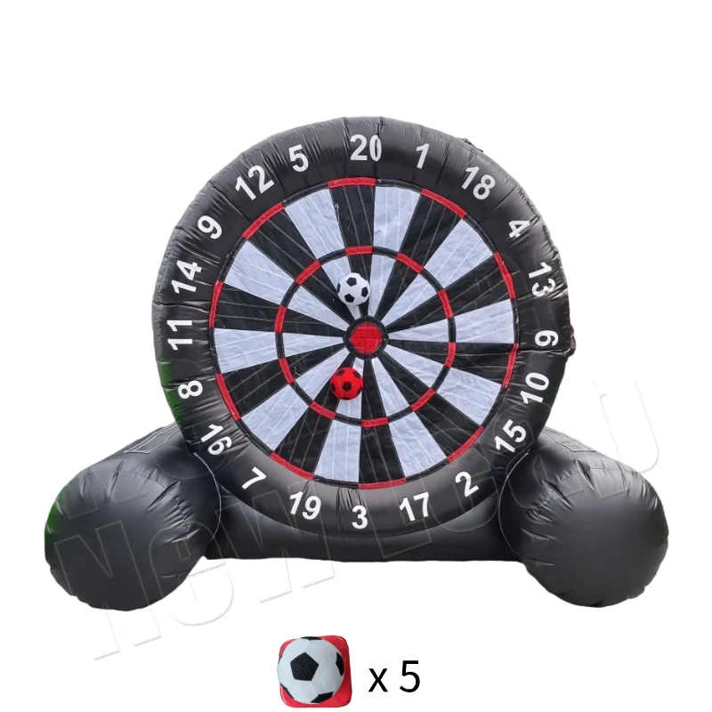 

10ft Inflatable Football Soccer Dart Board with Kick Balls PVC Outdoor Sports Fun Family Backyard Game