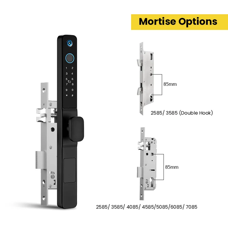 Camera Waterproof Tuya WiFi Biometric Fingerprint Door Locks Electronic Smart door lock RFID Card Code Aluminum Glass Door