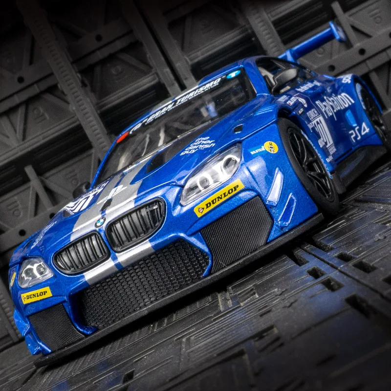 1:24 BMW M6 GT3 Legering Sportwagen Speelgoed Hoge Simulatie Metalen Diecast Met Geluid Licht Trek Racewagens Voor kinderen Geschenken