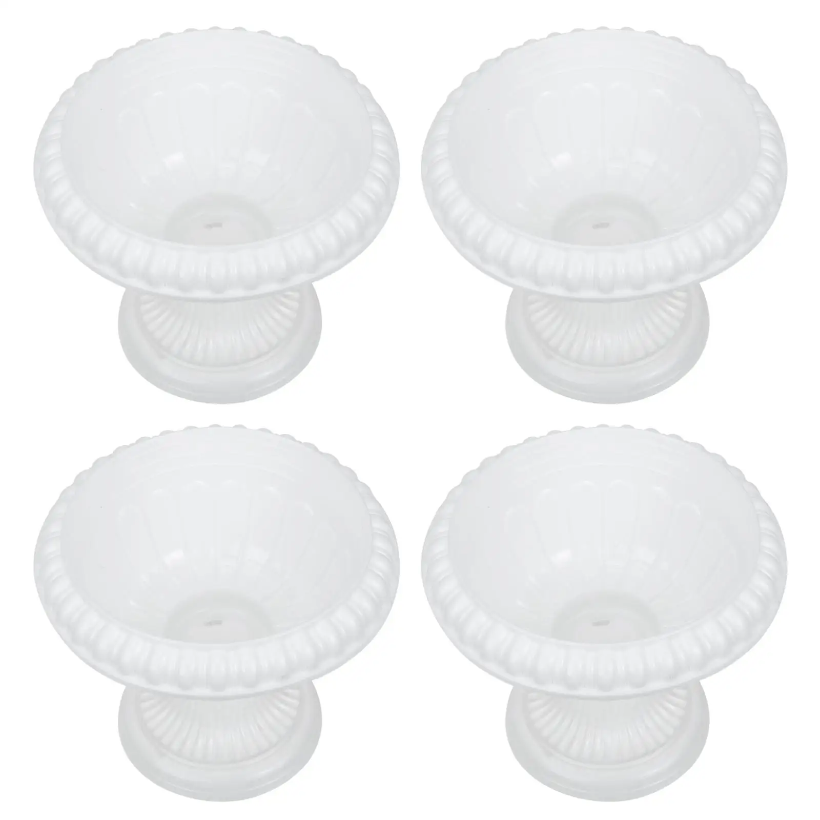 

Flower European Style Pot Plastic Pedestal Urn Pots Decorative Plant White Vase