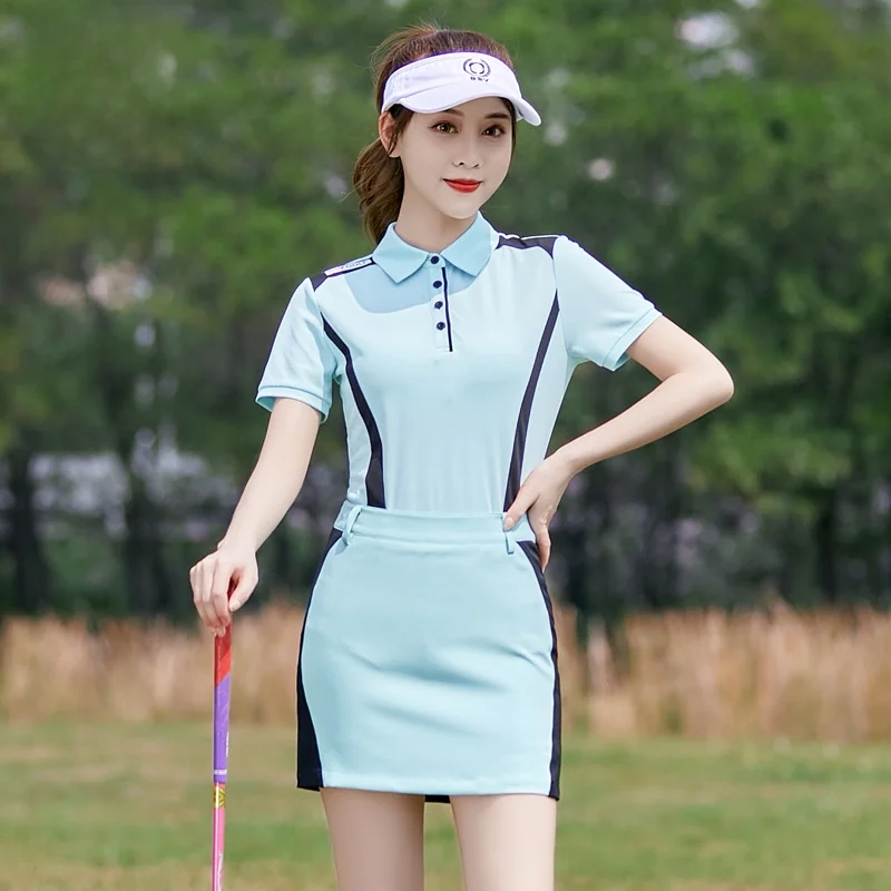 women's-golf-sportswear-set-summer-ort-sve-breathable-sweat-absorbent-slim-fit-ort-skirt-large-size-golf-top
