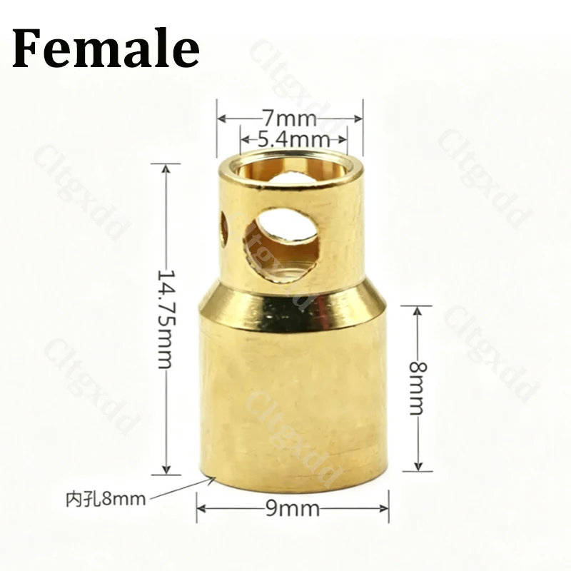 8mm vergoldeter Bullet-Stecker für hohe Ströme, elektrisch verstellbarer Hochstrom-Stecker und -Buchse für RC Lipo – Detail 7