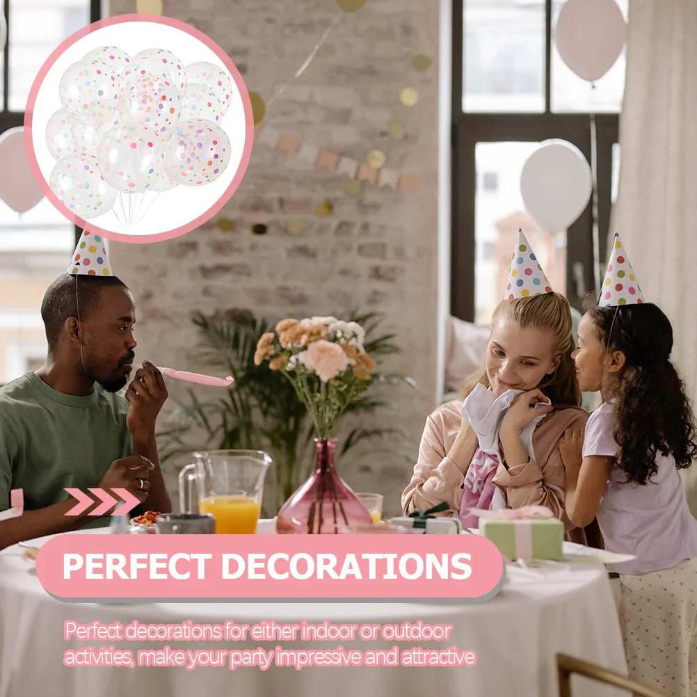 

50 Pcs Transparent Dot Balloon Balloons Party Decorations Happy Birthday Wedding for Colorful