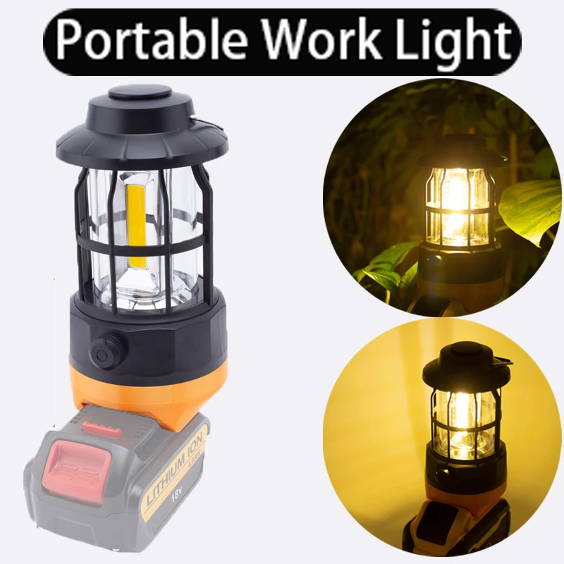 For DeWaalt 18V Li-ion Battery Camping Portable Lantern with Bluetooth Speaker Inspection Work Lights (Without Battery)