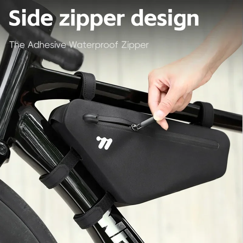 WEST BIKING Bicycle Triangle Bag Portable Large Capacity Rainproof Cycling Bag MTB Road Bike Front Frame Tube Bags Accessories