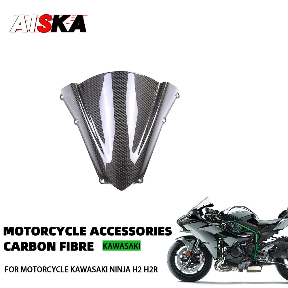 

Motorcycle Carbon Fiber Wind Shield Windscreen For KAWASAKI NINJA H2 H2R 2015 - 2023 Wind Deflectors Fairing Accessories 2024