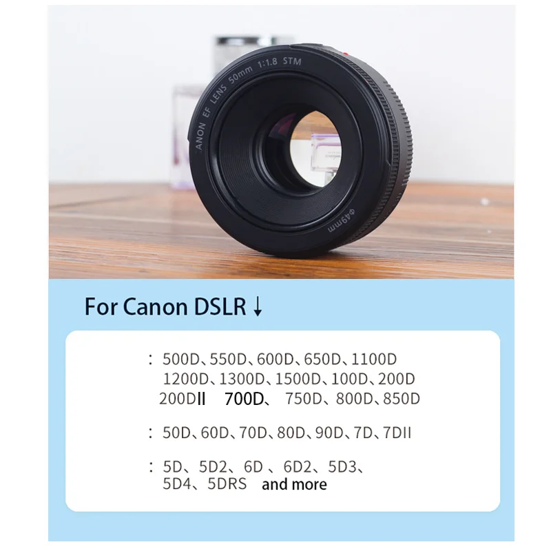 New Original For Canon 50-1.8 Lens EF 50mm F1.8 STM For Canon 500D 650D 700D 760D 77D 200D2 60D 70D 6D2 5D2 6D DSLR Cameras Lens