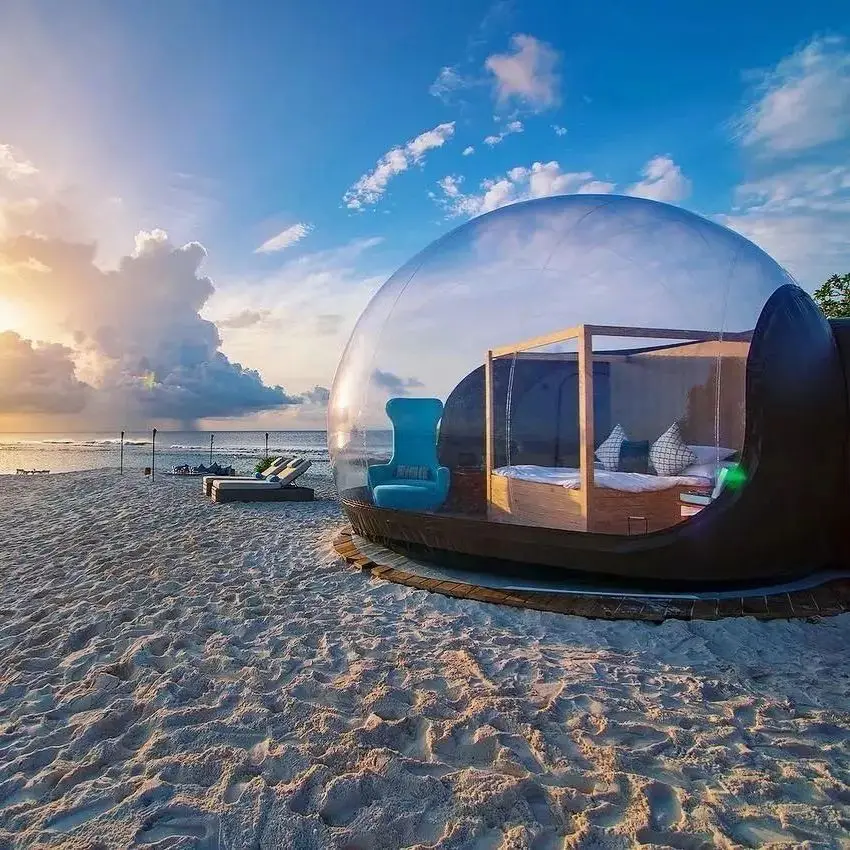 Tenda de bolha inflável transparente para crianças, Spherical Clear House, Cabin Lodge, Starry Sky Dome