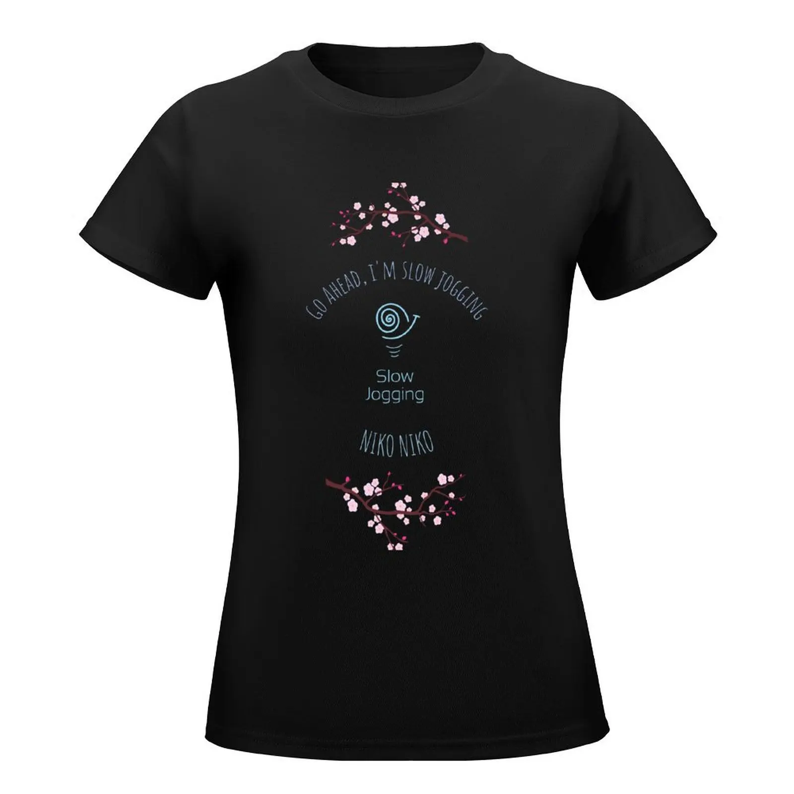 Slow Jogging - Cherry Blossom Edition T-Shirt Aesthetic clothing Short sleeve tee graphics t-shirts for Women cotton