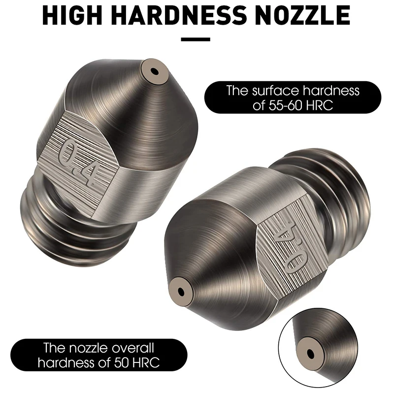 RISE-5Pack เครื่องมือเหล็กแข็งอุณหภูมิสูงแหลมทนต่อการสึกหรอหัวฉีด MK8 0.4มม./1.75มม. เข้ากันได้กับเครื่องพิมพ์3D