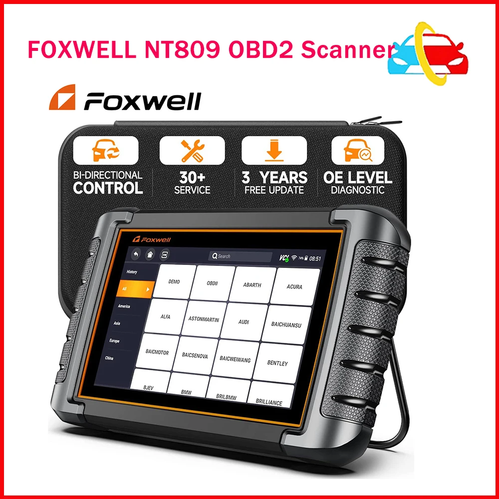 

Foxwell NT809 OBD2 Scanner Automotivo Car Diagnostic Tool Bidirectional Test 30+ Reset OBD2 Scanner Code Reader OBDII Scan Tool