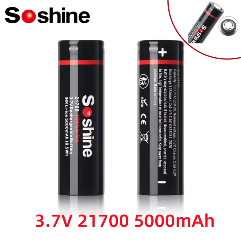 1–8 Stück 5000 mAh 3,7 V 21700 wiederaufladbarer Lithium-Ionen-Akku, leistungsstarke 3C-Entladungs-Hochleistungsbatterien für Geräte