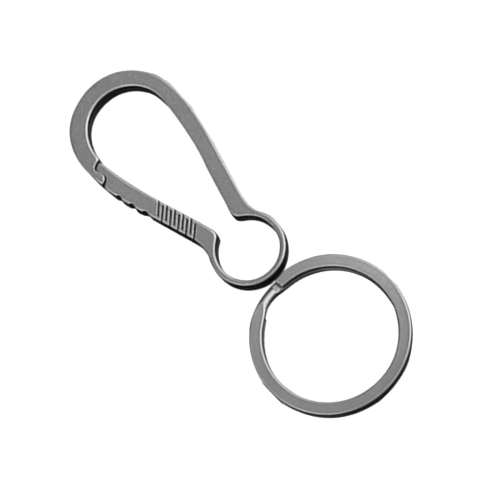 

Titanium Alloy Keychain Clip Lightweight Compact Carabiner Ring Reusable Portable Keys Storage Camping Hiking Accessory