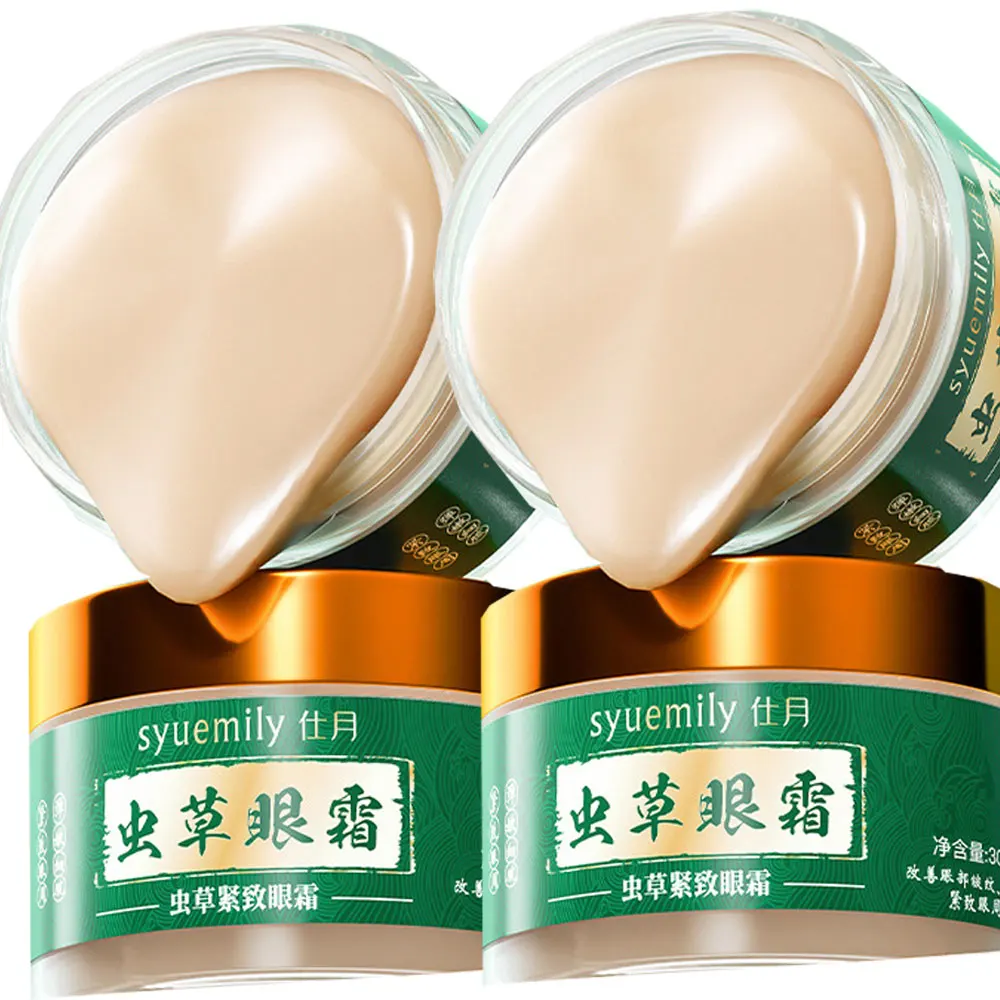 2Pcs Cordyceps Sinensis Repair Eye Cream Firming Eye Cream Vitality Cream Lifting Moisturizing Remove Puffiness Dark Circles