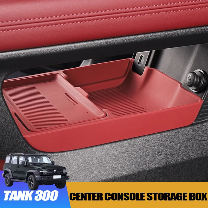 

Dual-Layer Center Console Down Storage Box for GWM WEY Tank 300 2025 Flip-Top Lid TPE Interior Modification Accessory