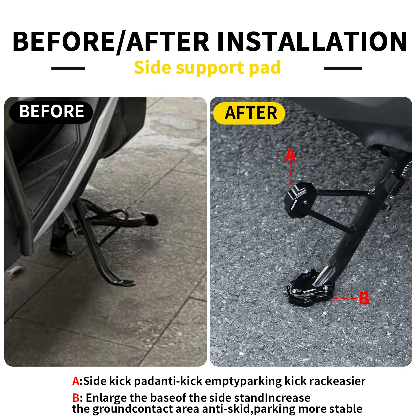 Motorcycle Accessories For HaoJue TVL350 2026year CNC Modified Side Support Pad Enlarged Anti-slip Chassis Footrest and seat