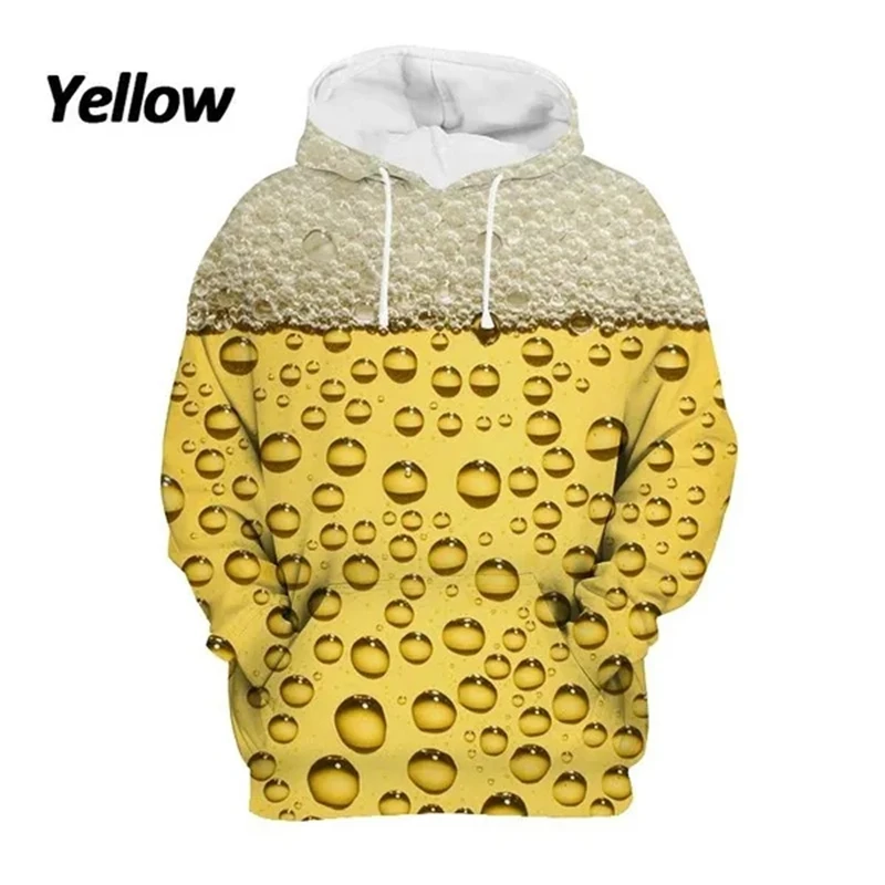 New Men's Fashion Beer Pattern 3d Print Graphic Sweatshirts Personality Funny Long Sleeve Pullovers Designer Hoodie Mens Clothes