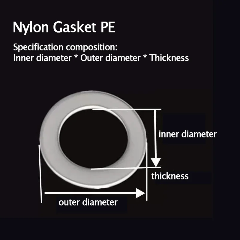 Transparent PE Insulating Shim Ring Soft Plastic Flat Washer Clear Round Plain Gasket Full Sizes M2 M3 M3.5 M4 M5 M5.8 M6 M8-M22