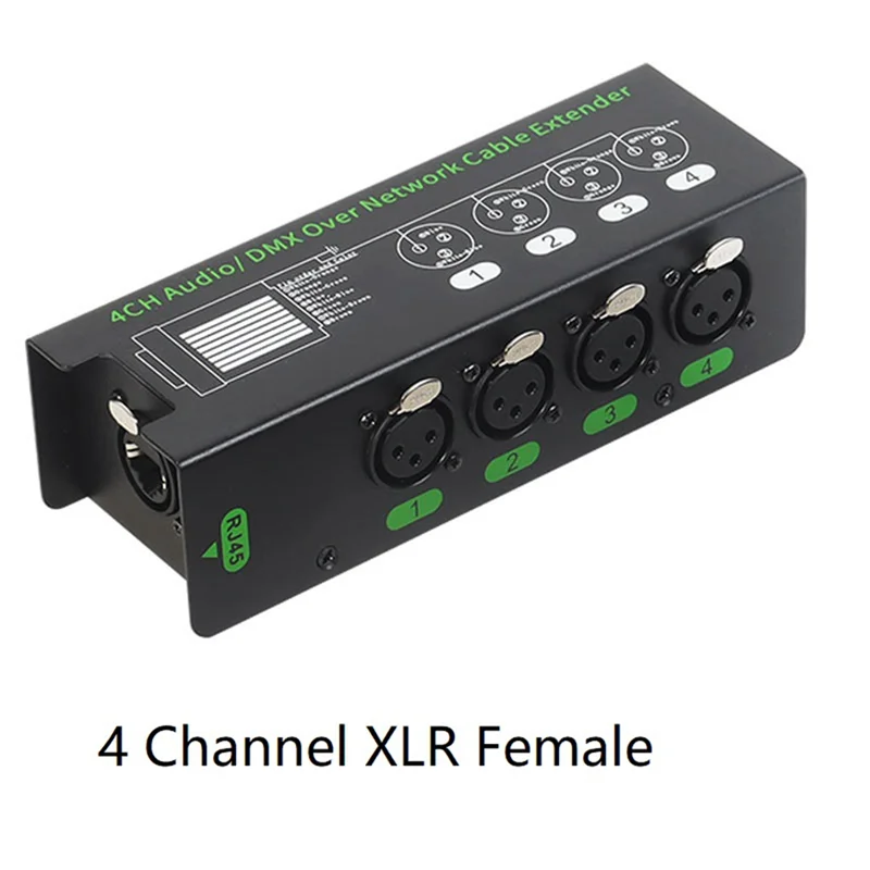 

(Limited Offer) 1Pair 4CH 3 Pin Audio/DMX Over Network Cable Extender DMX512 Network Signal Extender XLR To RJ45 Adapter 1 Male+