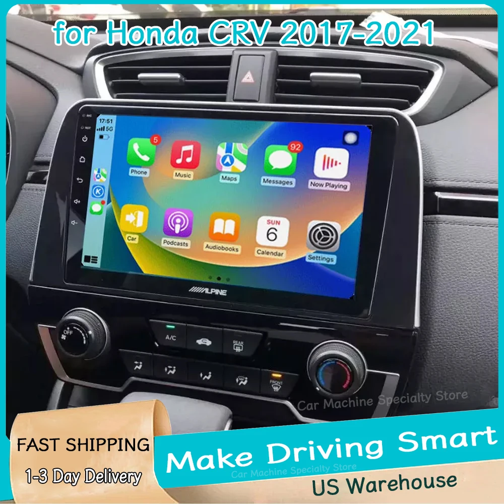

9in Car Stereo Radio Multimedia Player for Honda CRV 2017-2021 with Carplay Android Auto GPS Navi Android15 4+64GB Bluetooth SWC