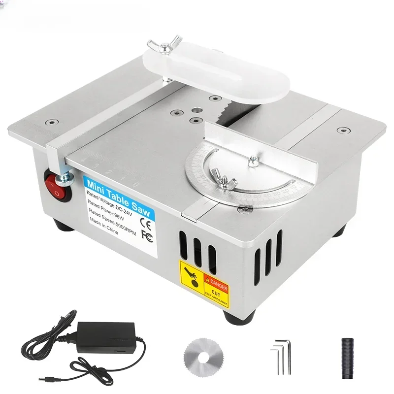 Multifunction Mini Table Saw Electric Small Bench Saw DIY Hobby Model Crafts Cutting Tool 775 Motor DC12V-24V Liftable Saw