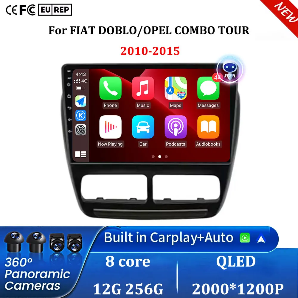 

Android 16 Car Radio For FIAT DOBLO / OPEL COMBO TOUR 2010-2015 GPS Navi 2K QLED DSP Carplay Multimedia Player NO DVD 4G WiFi
