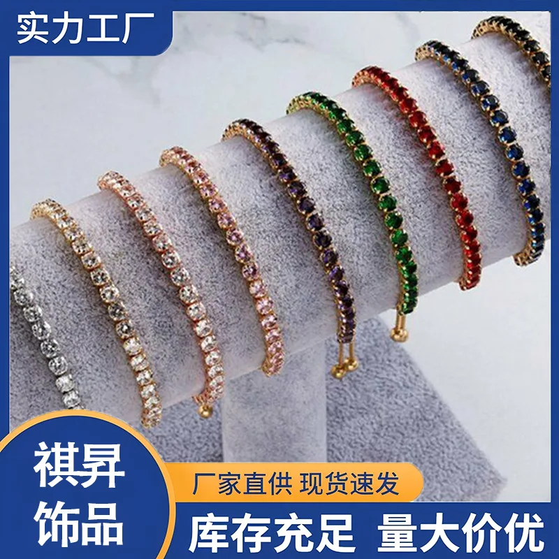 1pcs Hot Selling high-end feel, Light luxury, Micro Inlaid Zircon crystal, Adjustable Fashionable Simple Bracelet Decoration