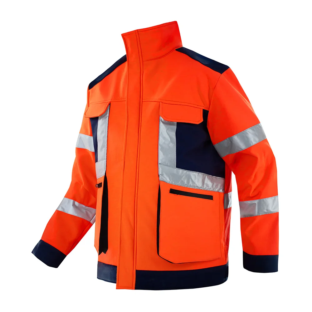 Imagem -04 - Nova Chegada de Alta Visibilidade Segurança Softshell Jaqueta Calças Trabalho com Listras Reflexivas Velo Forrado Workwear Jaqueta e Calças