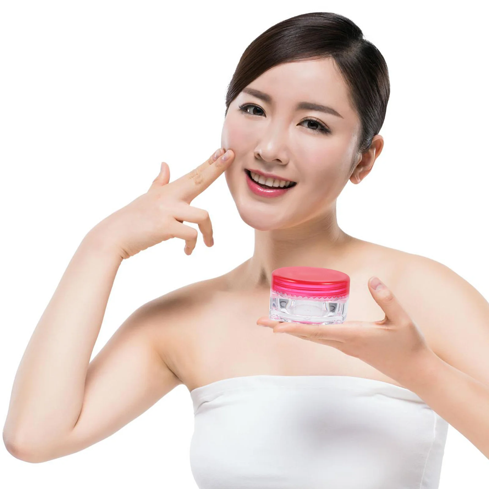 

24Pcs Square Base Cream Jars Sturdy Plastic Travel Containers Refillable Skin Care Containers for Lotions Eye Creams