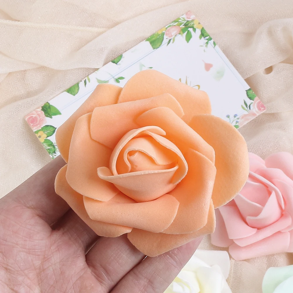 10/20/40pcs Rose Artificial Flowers Heads 7CM Fake Flowers Wedding Decoration Home Room Decor Garden Party DIY Garland Accessory