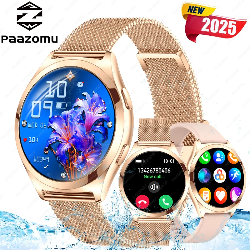 

2025 New Women'S Smart Watch, 1.27"360*360 Hd Screen, Waterproof Sports Fitness Watch, With Heart Rate, Suitable For Android iOS