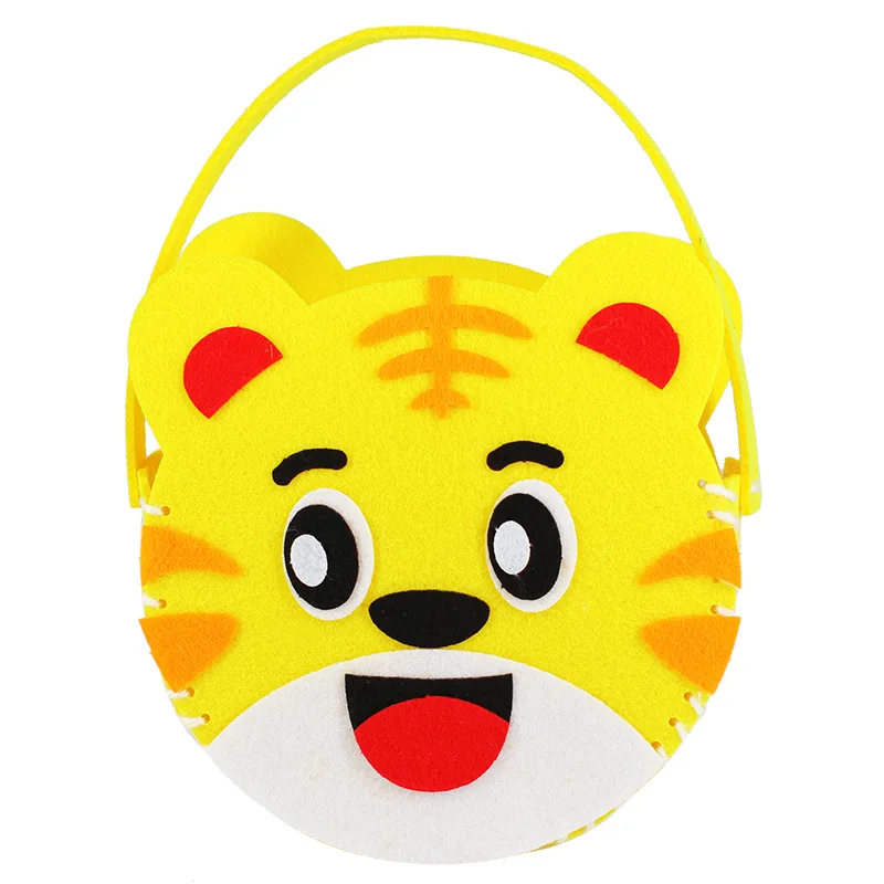 Non-Woven Fabric DIY Handbag Kids Craft Toy Mini Bag Non-woven Cloth Colorful Handmade Bag Cartoon Animal Children Handbags