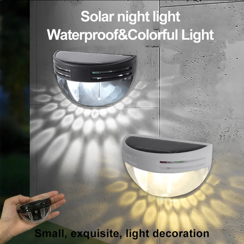 Imagem -03 - Impermeável Led Solar Luzes ao ar Livre Lâmpada de Parede Honeycomb Cover Semicírculo Night Light Decoração do Jardim Quintal Energy Saving 1pc