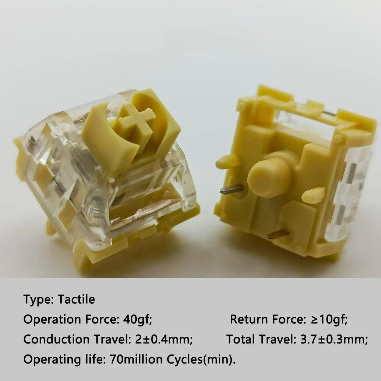 Kailh Midnight PRO Mechanical Gaming Keyboard Switch, 5-Pin/40g Tactile/Waterproof/Dustproof Long-Life Silent Switches
