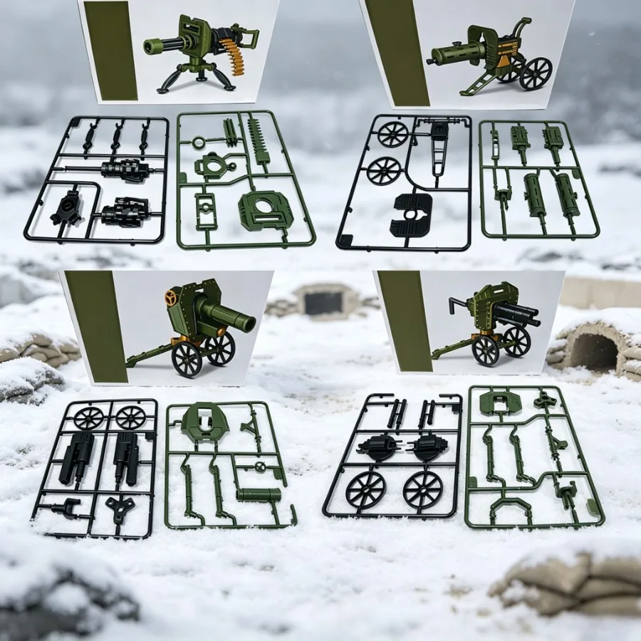 16/4pcs DIY Mortar Vehicle Model Kit, Military Vehicle Building Set, Detailed Desktop Collectible Decor, Gift for Model Fans