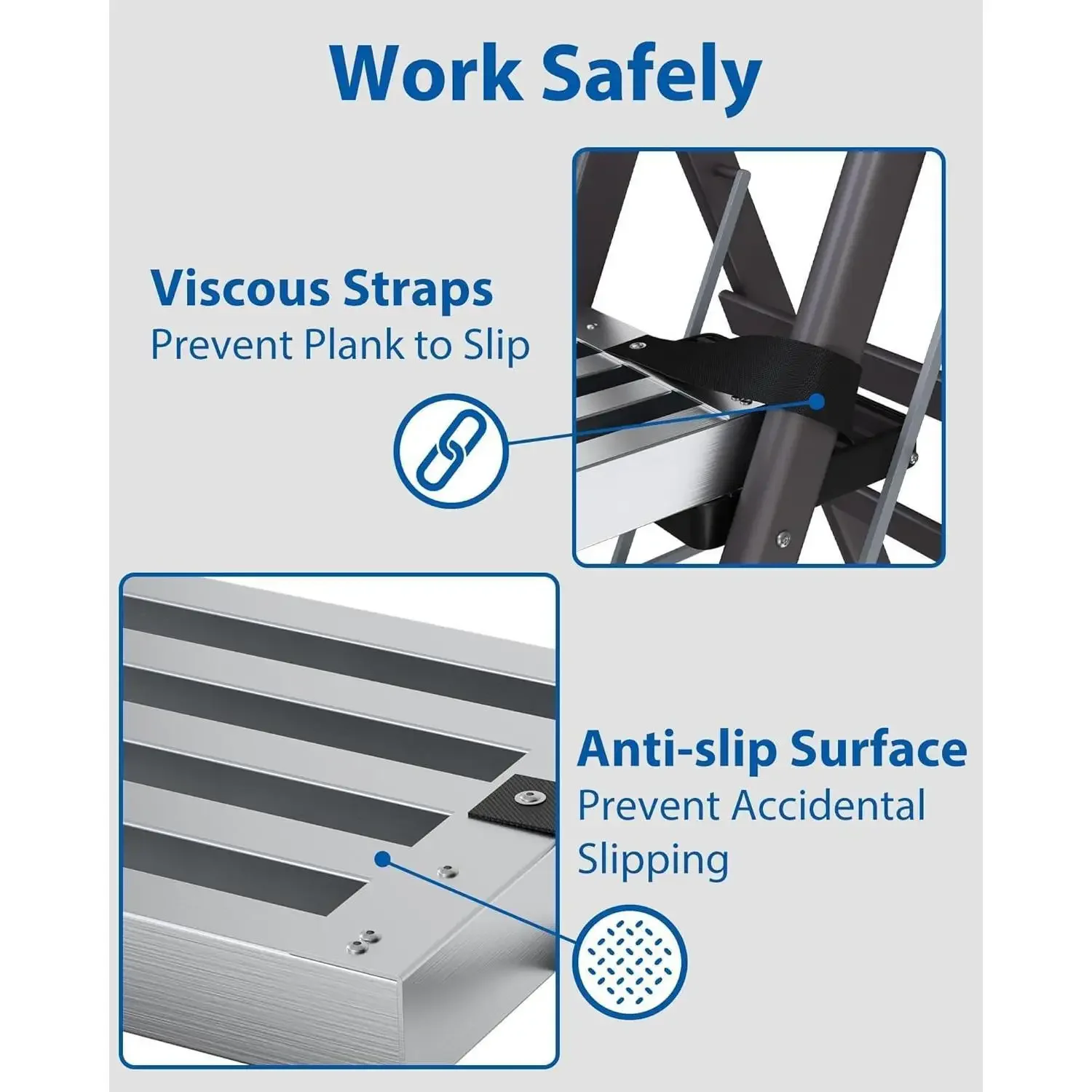 W_Aluminum Work Plank, 9-15ft Telescoping Plank, 440lbs Capacity Aluminum Extension Boards, Aluminum Scaffoldi