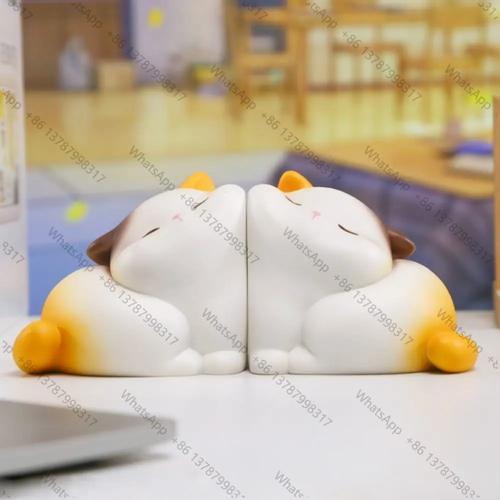 Unique Cat Shaped Kawaii Book Holder Resin Durable Hug Cat Bookshelf Portable Cute Cat Decorative Bookends Hold Books