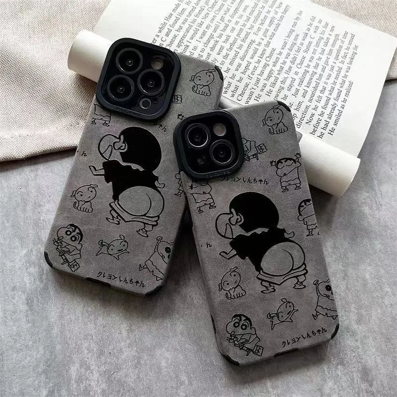 

Japan Cute cartoon Crayon Shin-chan buttocks Phone Case For iPhone 11 12 13 14 15 16 17 Pro Max Plus Luxury Anti-fur Cover﻿﻿﻿