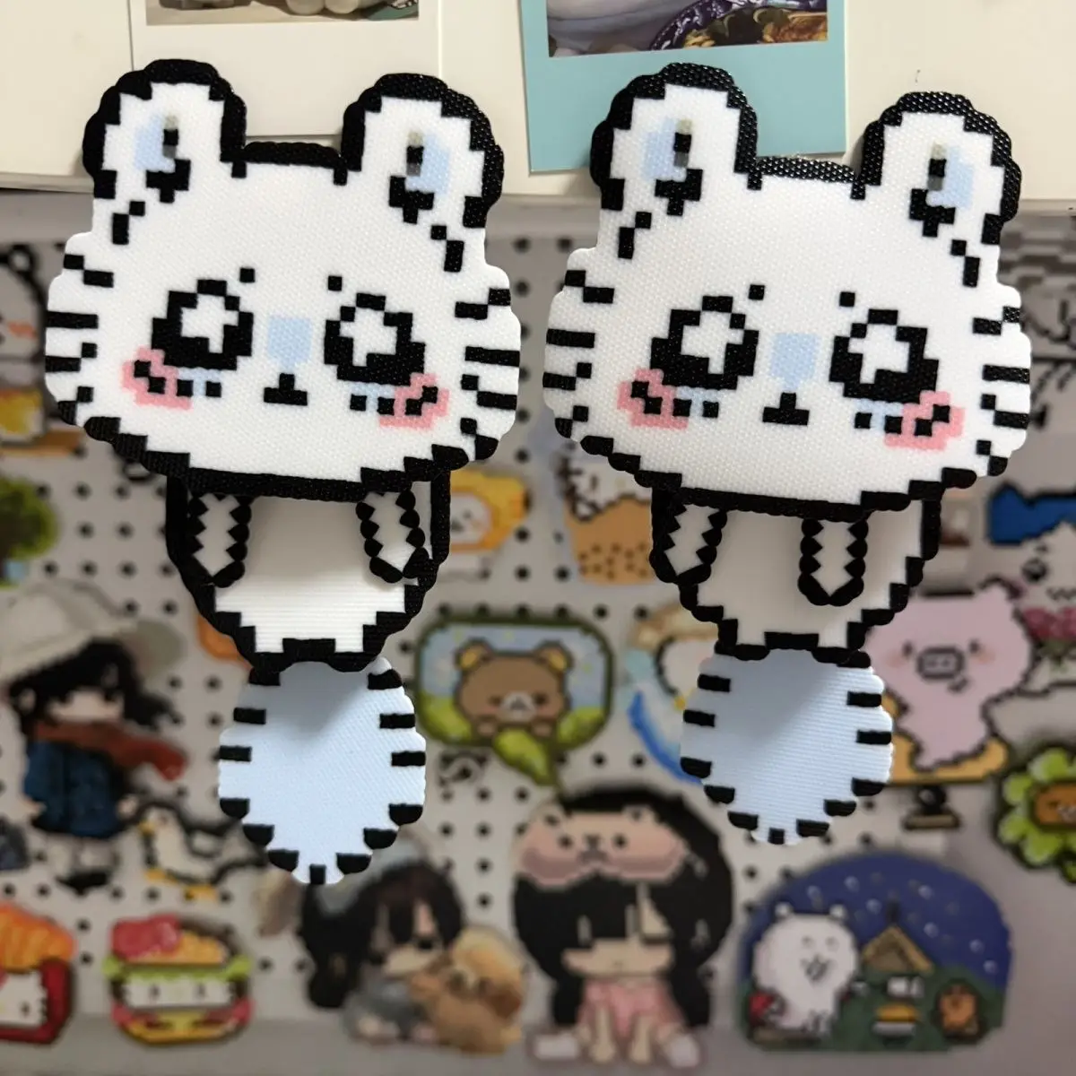 Chiikawa,Hachiware,Usagi Cute Cartoon Flying Squirrel Perler Beads Finished Charm, Heat Ironed, Non-Returnable Non-Exchangeable